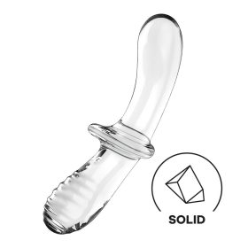   Satisfyer Double Crystal - kétvégű üveg dildó (átlátszó)