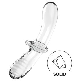   Satisfyer Double Crystal - kétvégű üveg dildó (átlátszó)