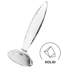   Satisfyer Sparkling Crystal - bordázott üveg dildó (átlátszó)