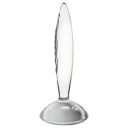 Satisfyer Sparkling Crystal - bordázott üveg dildó (átlátszó)