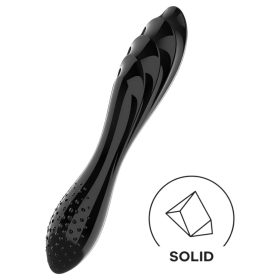   Satisfyer Dazzling Crystal 1 - dupla végű üveg dildó (fekete)