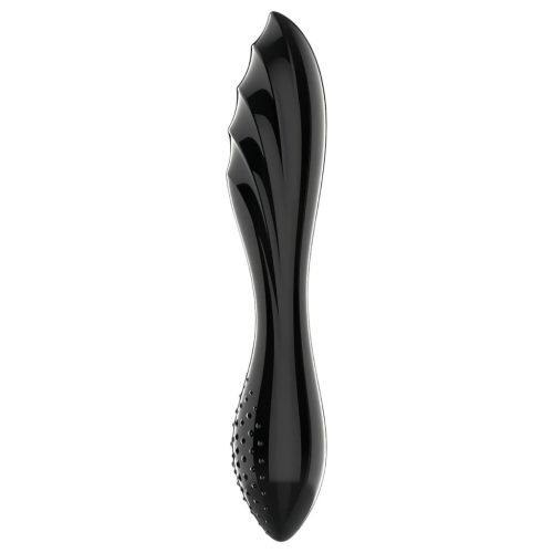 Satisfyer Dazzling Crystal 1 - dupla végű üveg dildó (fekete)