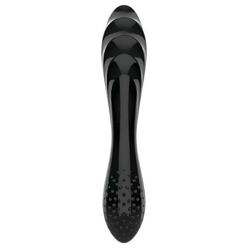 Satisfyer Dazzling Crystal 1 - dupla végű üveg dildó (fekete)