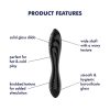 Satisfyer Dazzling Crystal 1 - dupla végű üveg dildó (fekete)