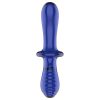 Satisfyer Double Crystal - kétvégű üveg dildó (kék)