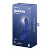 Satisfyer Double Crystal - kétvégű üveg dildó (kék)
