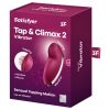 Satisfyer Tap & Climax 2 - 2in1 csiklóizgató és vibrátor (piros)