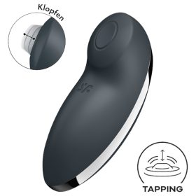   Satisfyer Tap & Climax 2 - 2in1 csikló vibrátor, csiklóizgató (szürke)