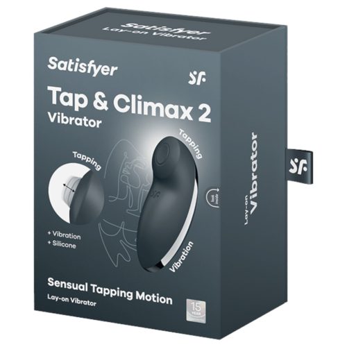 Satisfyer Tap & Climax 2 - 2in1 csikló vibrátor, csiklóizgató (szürke)