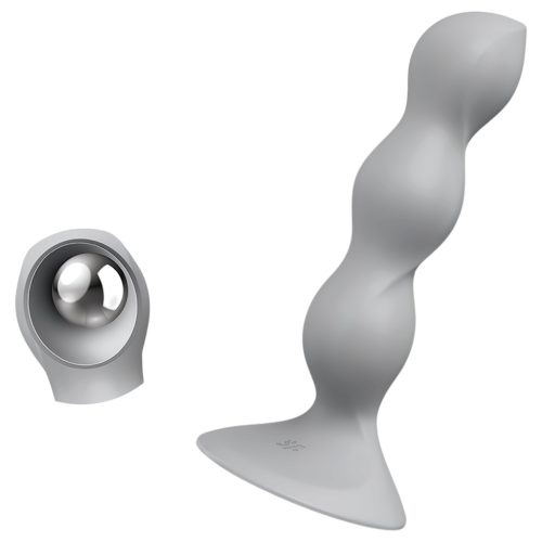 Satisfyer Triple Ball-R - gyöngyös dildó (szürke)
