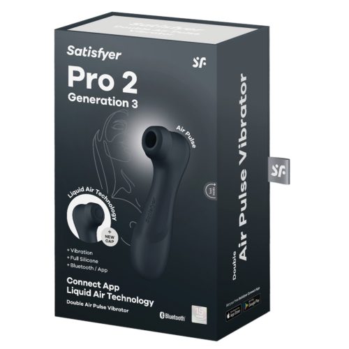 Satisfyer Pro2 Gen3 - App-vezérelt léghullámos csiklóizgató (sötét szürke)