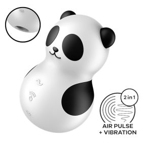  Satisfyer Pocket Panda - léghullámos csiklóizgató (fekete)