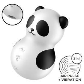   Satisfyer Pocket Panda - léghullámos csiklóizgató (fekete)