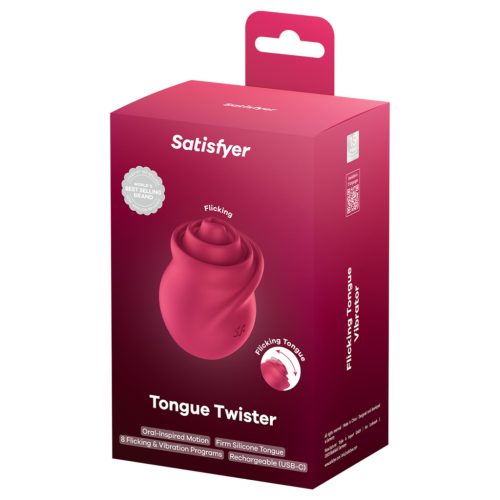 Satisfyer Tongue Twister - forgó nyelves csiklóizgató vibrátor (piros)