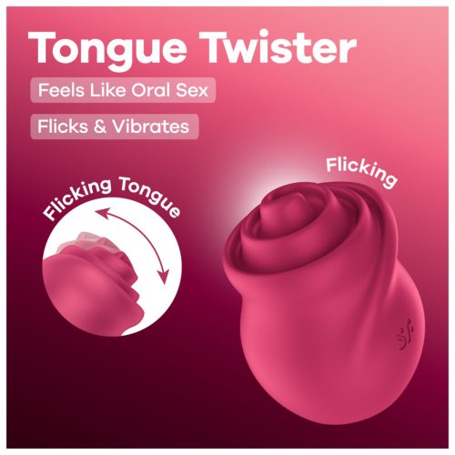 Satisfyer Tongue Twister - forgó nyelves csiklóizgató vibrátor (piros)