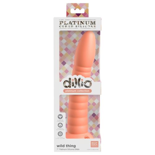 Dillio Wild Thing - barázdált dildó (19cm) - narancs