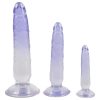 Crystal Clear - anál tréner dildó készlet - 3 db (átlátszó-kék)