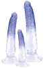 Crystal Clear - anál tréner dildó készlet - 3 db (átlátszó-kék)