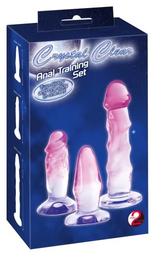 Crystal Clear - anál tréner készlet - 3 db (átlátszó-pink)