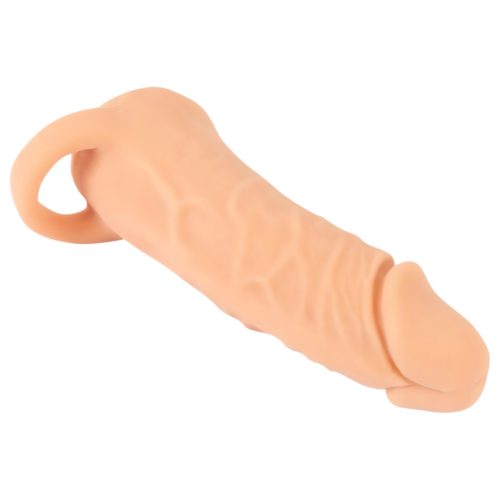 Nature Skin - péniszköpeny és műpunci - 18 cm (natúr)