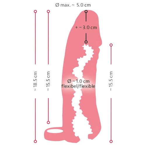 Nature Skin - péniszköpeny és műpunci - 18 cm maszturbátor (testszínű)