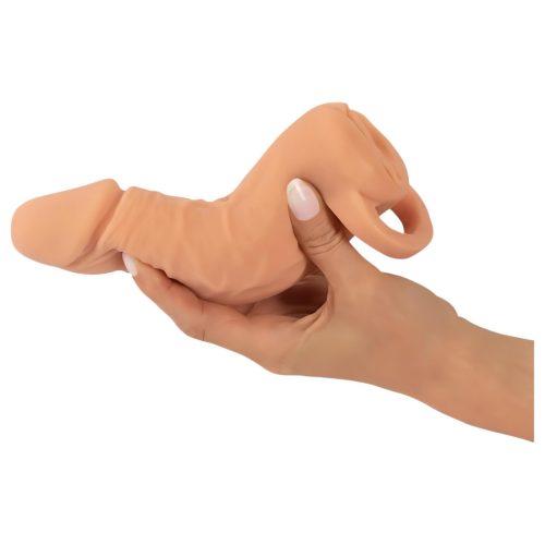 Nature Skin - péniszköpeny és műpunci - 18 cm (natúr)