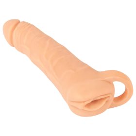   Nature Skin - 2in1 műpunci és péniszköpeny - 23 cm (natúr)