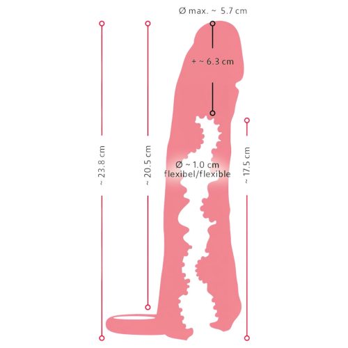 Nature Skin - 2in1 műpunci és péniszköpeny - 23 cm (natúr)