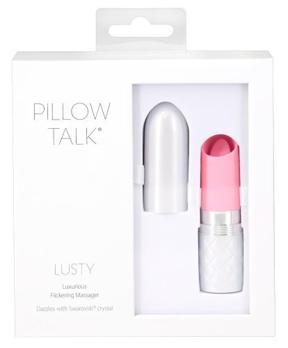 Pillow Talk Lusty - akkus, nyelves rúdvibrátor (fehér-pink)