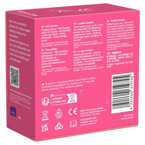 We-Vibe Sync Lite - App- és távirányítós párvibrátor (pink)