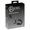 Rebel - prosztata vibrátor pénisz-és heregyűrűvel (fekete)