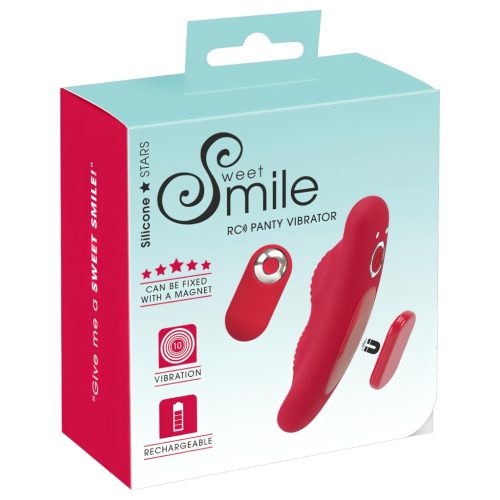 Smile - hordható akkus, rádiós bugyi vibrátor (piros)