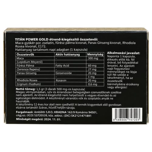 Titán Power Red - étrend-kiegészítő kapszula férfiaknak (3 db)