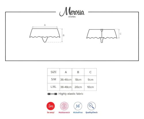 Obsessive Merossa - strasszos, nyitott női tanga - fekete