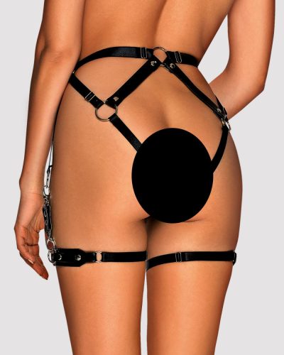 Obsessive A762 - csatos dísz testhám alsó (fekete) - S-L