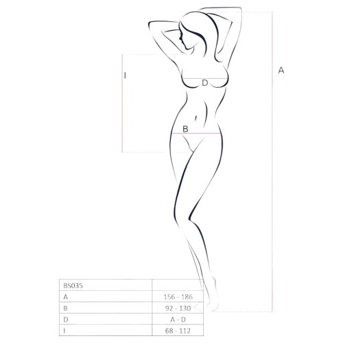 Passion BS035 - vállpántos, nyitott piros necc body (S-L)