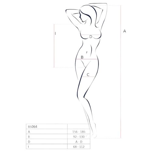 Passion BS064 - nyitott piros necc body (S-L)