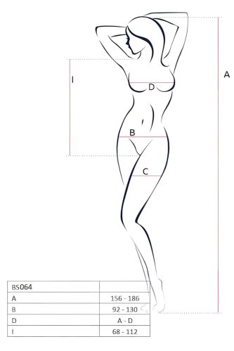 Passion BS064 - nyitott fehér necc body (S-L)
