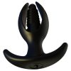 Kangvo - mágneses, felfújható bordázott anál plug (fekete)