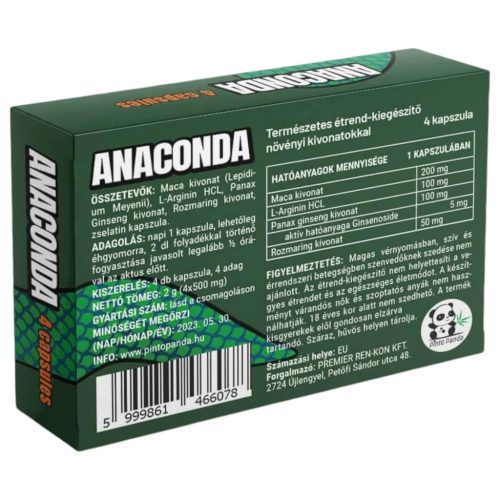 Anaconda - természetes étrend kiegészítő férfiaknak (4 db)