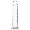 Addiction Crystal - tapadókorongos dildó (átlátszó) - 18cm