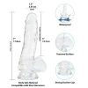 Addiction Crystal - tapadókorongos dildó (átlátszó) - 18cm