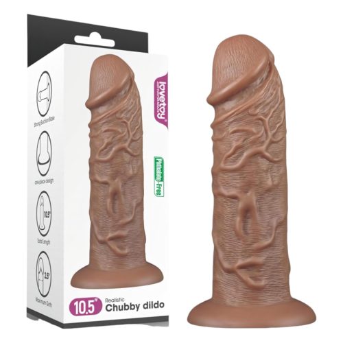 Lovetoy Chubby - tapadókorongos élethű dildó - 25cm (natúr)