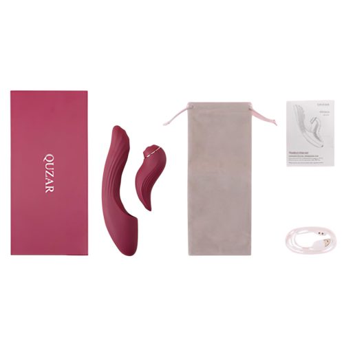 Vibeconnect - 2in1 G-pont és csiklóizgató vibrátor (piros)