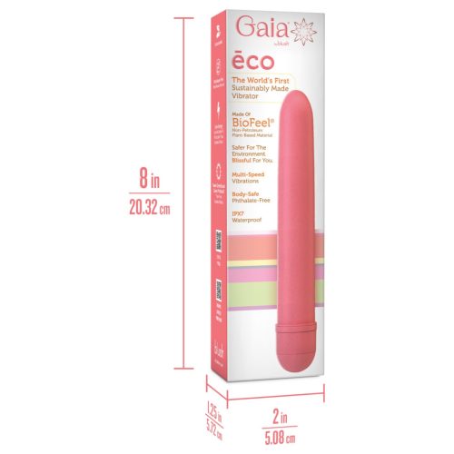 Gaia Eco L - pink környezetbarát, biolebomló rúdvibrátor (nagy)