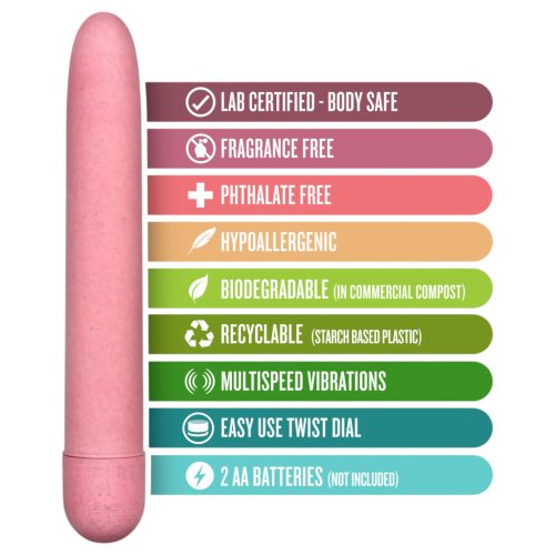 Gaia Eco L - pink környezetbarát, biolebomló rúdvibrátor (nagy)