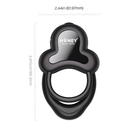 Honey Play Box Anello - App-vezérelt vibrációs pénisz- és heregyűrű (fekete)