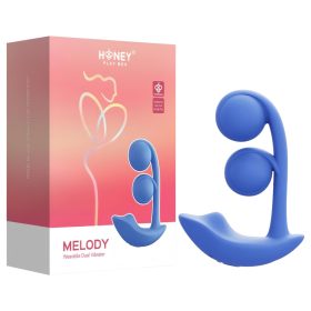  Honey Play Box Melody - App-vezérelt gyöngyös 2in1 vibrátor (kék)