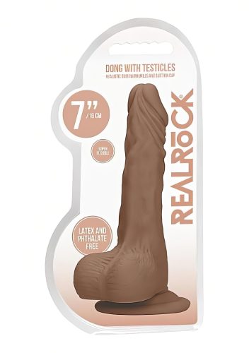 RealRock Dong 7 - herés élethű dildó (sötét natúr, 17 cm)