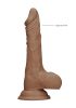 RealRock Dong 7 - herés élethű dildó (sötét natúr, 17 cm)